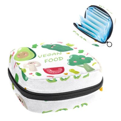 Period Pouch Portable Tampon Storage Bag,Tampon Holder for Purse Feminine Product Organizer,Vegan Food-01