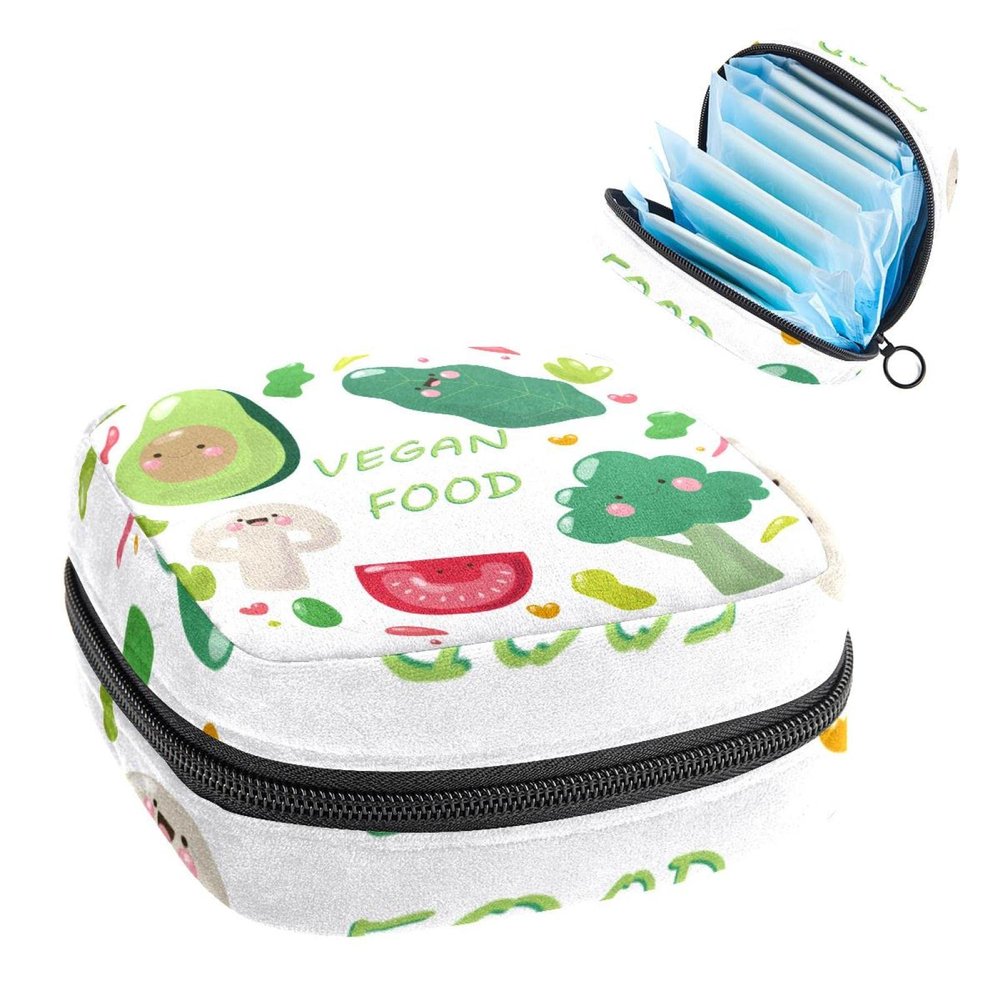 Period Pouch Portable Tampon Storage Bag,Tampon Holder for Purse Feminine Product Organizer,Vegan Food-01