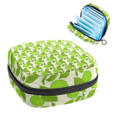 Apple Seamless Pattern,Period Pouch Portable,Tampon Storage Bag,Tampon Holder for Purse Feminine Product Organizer