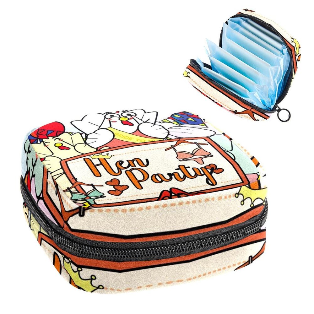 Period Pouch Portable Tampon Storage Bag,Tampon Holder for Purse Feminine Product Organizer,Henparty Chicken