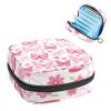 Period Pouch Portable Tampon Storage Bag,Tampon Holder for Purse Feminine Product Organizer,Pink Flying Butterflies Floral Pattern view 1