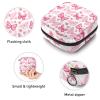 Period Pouch Portable Tampon Storage Bag,Tampon Holder for Purse Feminine Product Organizer,Pink Flying Butterflies Floral Pattern view 3