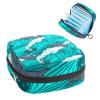 Period Pouch Portable Tampon Storage Bag,Tampon Holder for Purse Feminine Product Organizer,Dolphins Blue Sea Waves Pattern view 1