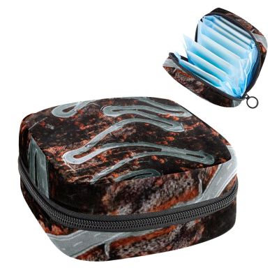 Amazing Zigzag Mountain Road,Period Pouch Portable,Tampon Storage Bag,Tampon Holder for Purse Feminine Product Organizer