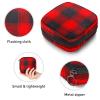 Black Red Gird,Period Pouch Portable,Tampon Storage Bag,Tampon Holder for Purse Feminine Product Organizer view 3