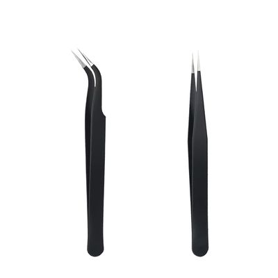 Aeuezxx Precision Tweezers, 2PCS Stainless Steel Tweezer, Straight and Curved Tip Tweezers, for DIY, Nail Art, Craft, Eyelash Extensions, Electronics