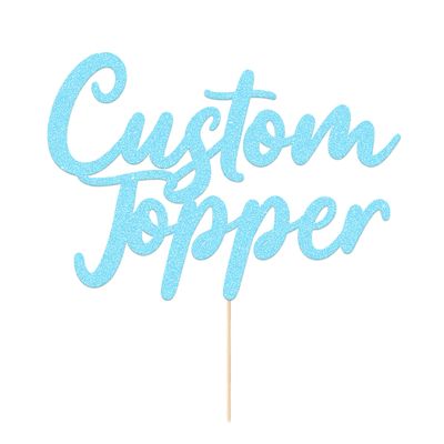 Personalised Cake Topper Birthday Cake Toppers Wedding Cake Topper Cake Decoration with Any Text Number 11 Colors Glitter Cake Topper for Graduate Baby Shower(Baby Blue)