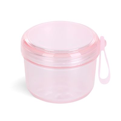 Denture Case, No-Leak Retainer Cleaner Case, Denture Cup for Soaking Dentures Retainers Mouth Guard Night Guard, Denture Bath False Teeth Container for Traveling (Transparent Pink)