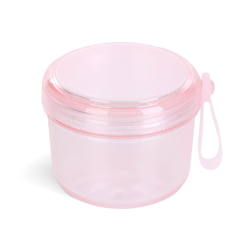 Denture Case, No-Leak Retainer Cleaner Case, Denture Cup for Soaking Dentures Retainers Mouth Guard Night Guard, Denture Bath False Teeth Container for Traveling (Transparent Pink)