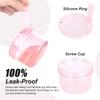 Denture Case, No-Leak Retainer Cleaner Case, Denture Cup for Soaking Dentures Retainers Mouth Guard Night Guard, Denture Bath False Teeth Container for Traveling (Transparent Pink) view 4