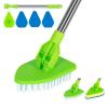 Shower Bathtub Tub & Tile Scrubber Cleaning Brush with Long Handle 117 CM - 2 in 1 Scrub Brush Extendable Floor Brush with 3 Sponge & 1 Stiff Bristles Brush for Bathroom Toilet Kitchen Wall (Green) view 1