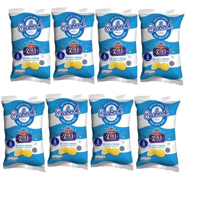 Various Flavor Crisps Chips 6 Pack x 25g (Salt & Vinegar, 08 Packs(48 mini bags))