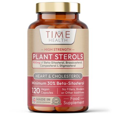 Plant Sterols 900mg per Serving High Strength 30% Beta-Sitosterol Cholesterol & Heart Support UK Made to GMP Standards Vegan Supplement Zero Additives