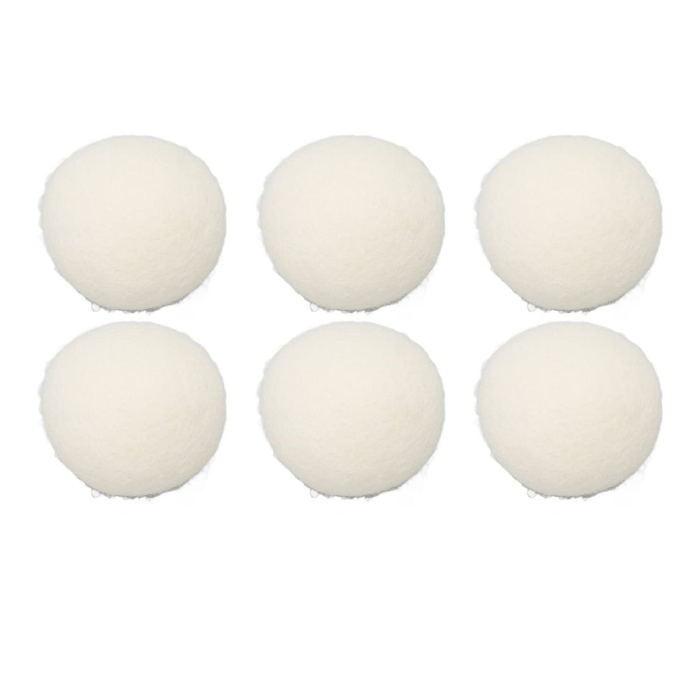 Hztyyier 6Pcs Wool Drying Balls Skin Friendly Static Reduction Time Saving Fabric Softener Ball Winning Softener for Home Use (6cm)