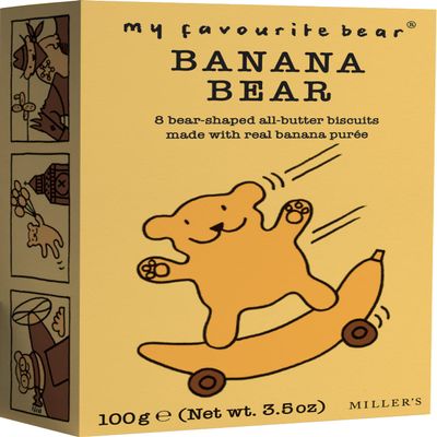 My Favourite Bear Banana Bear Biscuits 100g - 12 Pack
