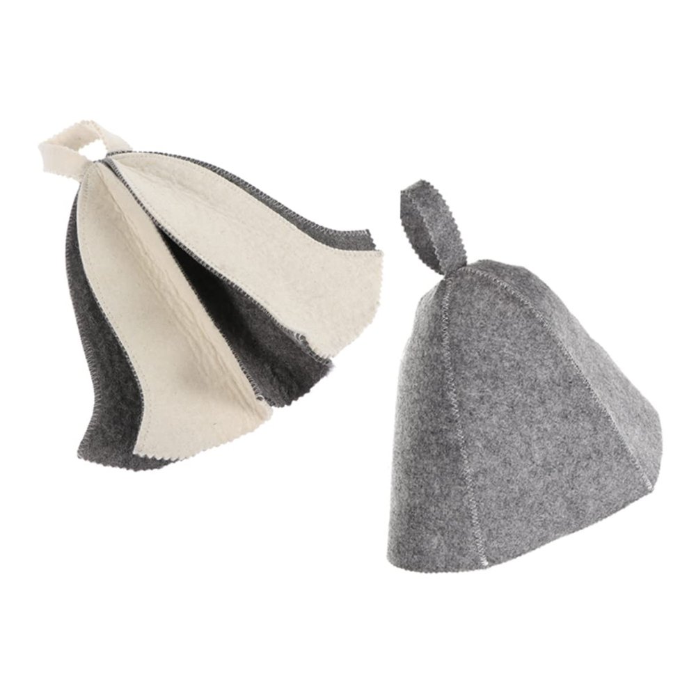 Beavorty 2pcs Thickened Felt Sauna Hats Reusable for Head Protection in Steam Stylish Sauna Hat