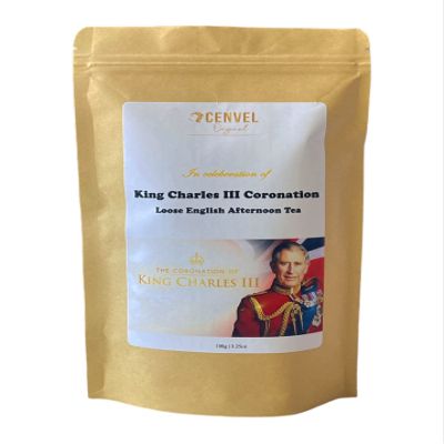 CENVEL King Charles III Coronation Loose Leaf English Afternoon Tea |100g Pure natural Black Tea Leaves | Perfect Coronation Gift and Sounvenir. (100g, King Charles)