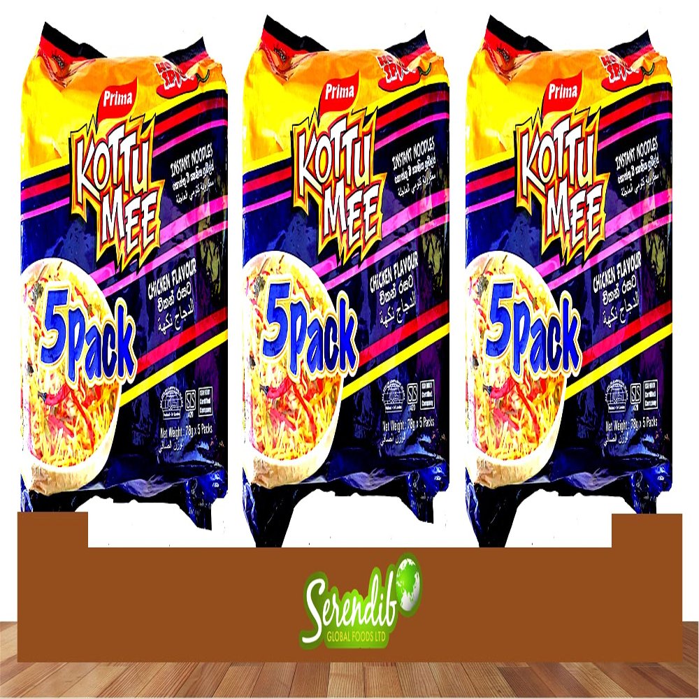 Prima instant noodles family 5 pack | Chicken Flavor | Product of Sri Lanka | Pack of 3