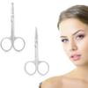 Wishbeauty Professional Small Ear Nose Hair Scissors, Curved and Safety Rounded Tip Grooming Trimming Beauty Shears for Nail, Toenail, Facial, Mustache, Eyebrows, and Eyelashes (Silver 3pcs Set) view 4