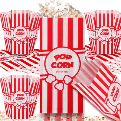 Grehge corn Bags - 40 Pcs 1oz Concession-Grade Bags, Popcorn Machine Accessories for Popcorn Bars, Movie Nights, Concessions