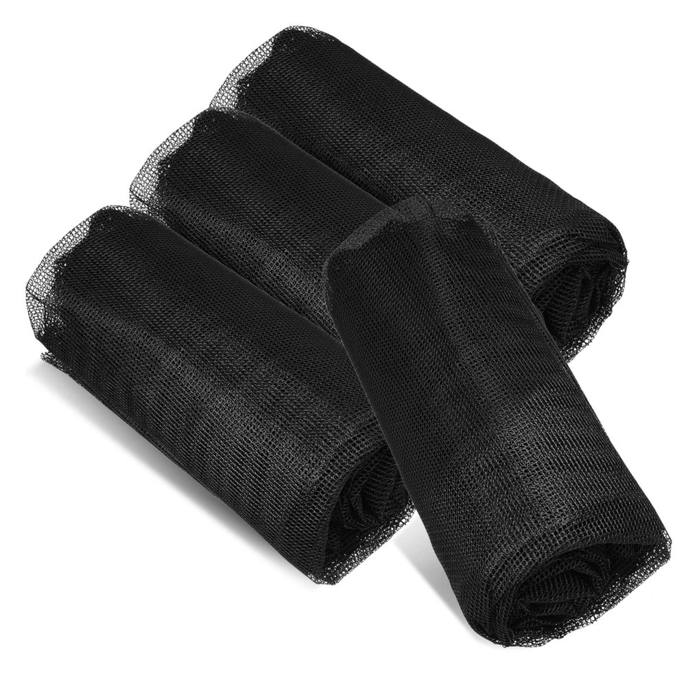 Healeved 4pcs 80cm Black Polyester Water Butt Mesh Covers for Rain Barrels Outdoor Water Bucket Protective Net with Drawstring Adjustable Filter for Garden Rainwater Collection