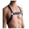 Adjustable Men's Punk Chest Belt Leather Body Chest Harness Belt Shiny Half Body Chest Strap Rave Clubwear Masquerade Costume, Black, One Size view 1