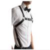 Adjustable Men's Punk Chest Belt Leather Body Chest Harness Belt Shiny Half Body Chest Strap Rave Clubwear Masquerade Costume, Black, One Size view 3