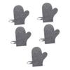 FOMIYES 5pcs Felt Sauna Mitt Heat Insulation Glove for Men Women Comfortable Bathing Sauna Accessory Breathable Quick Dry Design Practical Stylish Grey Color view 1