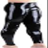 Black Sexy Latex Pants with Pouch Rubber Trousers Bottoms,Black,Medium view 1