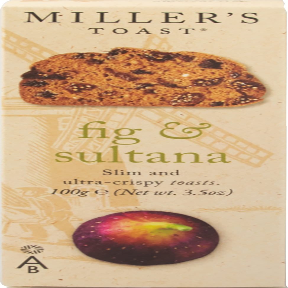 ARTISAN Miller's Toast Fig & Sultana 100g - 6 Pack