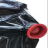 100% Natural Rubber Gummi Latex Mouth with Back Zipper,Purple,Small view 2