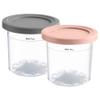 Ice Cream Tubs for Ninja Creami, 2/4 PCS Ice Cream Containers with Lids, Safe & Leak-Proof Ice Cream Pints for Ninja Creami NC301 NC300 NC299AMZ CN305A CN301CO Series Ice Cream Maker (Grey+Pink) view 1