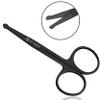 Wishbeauty Professional Small Ear Nose Hair Scissors, Curved and Safety Rounded Tip Grooming Trimming Beauty Shears for Nail, Toenail, Facial, Mustache, Eyebrows, and Eyelashes (Black 3pcs Set) view 4