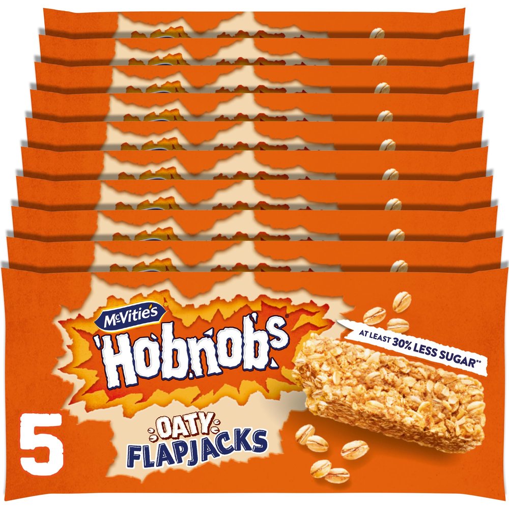 McVitie's Hobnob Oaty Flapjacks, 5 Bars (Pack of 10)
