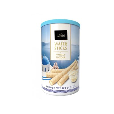 Wafer Rolls | Vanilla Wafer Rolls Gift Tin | Deliciously Crispy Treats Wafer Rolls With Fine Vanilla Flavoured Cream Fillin (50%)| Great With Tea Coffee Hot Chocolate - 400 g