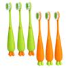 FRCOLOR 6pcs Boys and Girls Manual Carrot Toothbrush Soft Bristles Carrot Shaped Toothbrush for Toddlers view 1