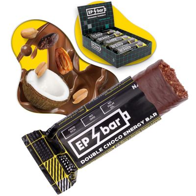 EP Bar Superfood Energy Protein Bar - Double Choco: Indulge in Intense Chocolate Bliss | Keto, Vegan | Premium Nuts | Boost Longevity & Energy | 0% Sugar | 10 Bars x 50g Each