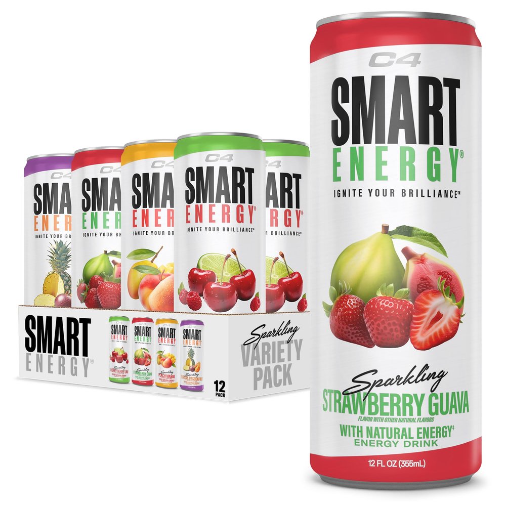 C4 Smart Energy Drink, Tropical Oasis Variety Pack, 200mg Caffeine, 12 Pack