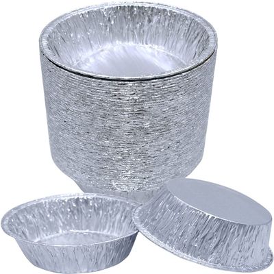 100 x Round Foil Pie Dishes Recyclable Aluminium Pie Pans -110mm x 33mm - Tarts Oven Cook Baking Mince Pie, Christmas Pies and More