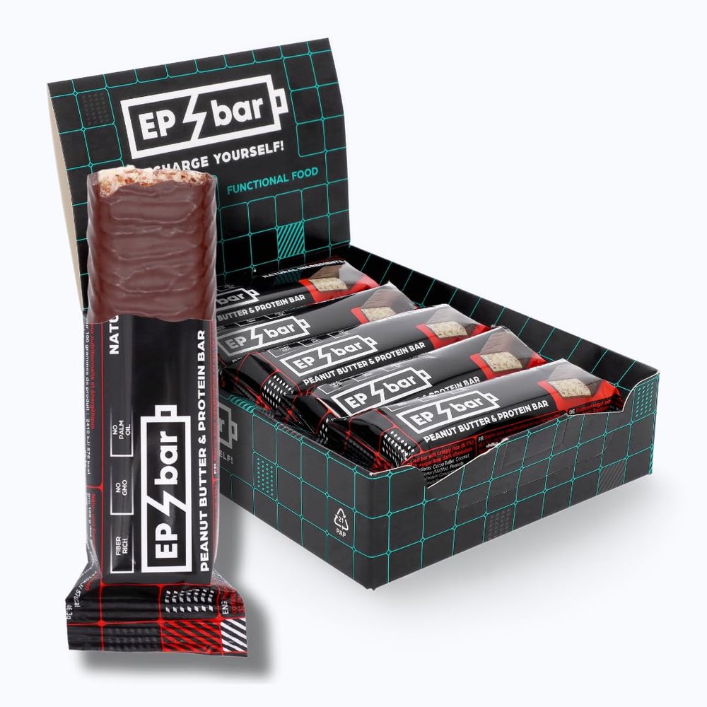 EP Bar Superfood Protein Bars - Peanut Butter and Protein: Indulge in Pure Peanut Pleasure | Keto-Friendly | Premium Quality | Long-Lasting Energy | 10 Bars x 50g Each