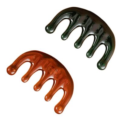 2 Pcs Meridian Massage Comb Portable Guasha Scalp Comb Comfortable Handheld Gua Sha Scraping Massage for Head Caring Relaxation Physical Therapy Acupoint Treatment