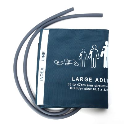 Etelux Neonatal/Infant/Child/Adult/Large Adult/Adult Thigh Blood Pressure Cuff Double Tube for Patient Monitor Double Tube Cuff (Large Adult)
