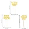 24 Pack Happy Father's Day Cupcake Toppers with Glitter Best Dad Cupcake Picks Love Dad Moustache Hat Cake Decorations for Father's Day Theme Men Birthday Party Supplies Gold view 2