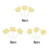 24 Pack Happy Father's Day Cupcake Toppers with Glitter Best Dad Cupcake Picks Love Dad Moustache Hat Cake Decorations for Father's Day Theme Men Birthday Party Supplies Gold view 3