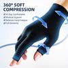 Happymart Arthritis Gloves for Women - Carpal Tunnel Relief Compression Gloves, Rheumatoid Osteoarthritis, Fingerless Gloves for Women Men, 2 Pairs (Pure Black, Medium) view 2