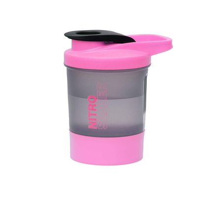 1 x Protein Shaker Bottle 600ml with Mixing Ball BPA Free Plastic Leakproof Shaker for Protein Shakes Shaker Cup Gym Shaker Mix Bottle Shaker Bottle Sports Water Bottle (Nitro Pink)