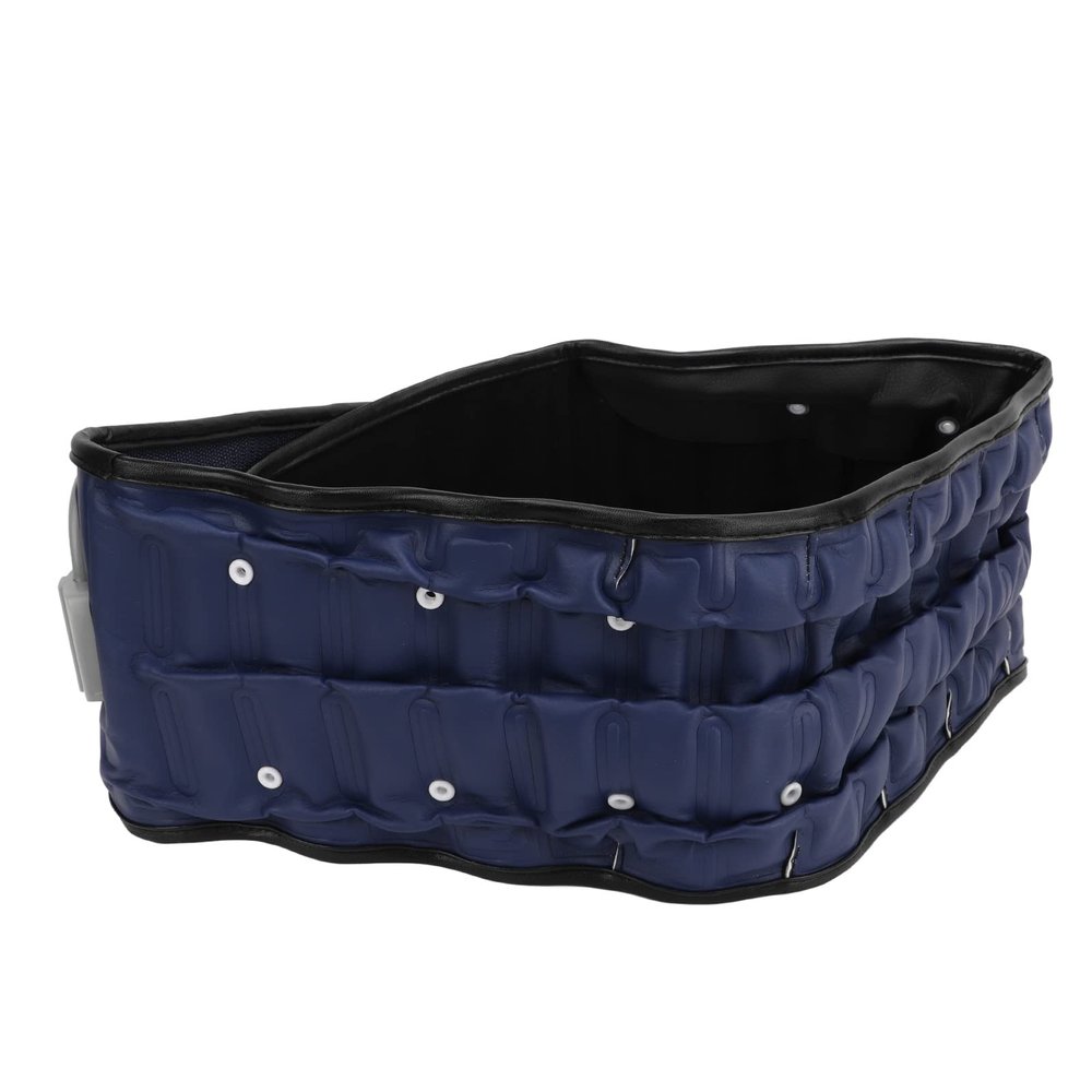 Fockety Decompression Back Belt, Adjustable Size Upright Traction Lumbar Decompression Belt Back Pain Relief Easy to Wear Lightweight PU Leather Lumbar Traction Device with Inflator