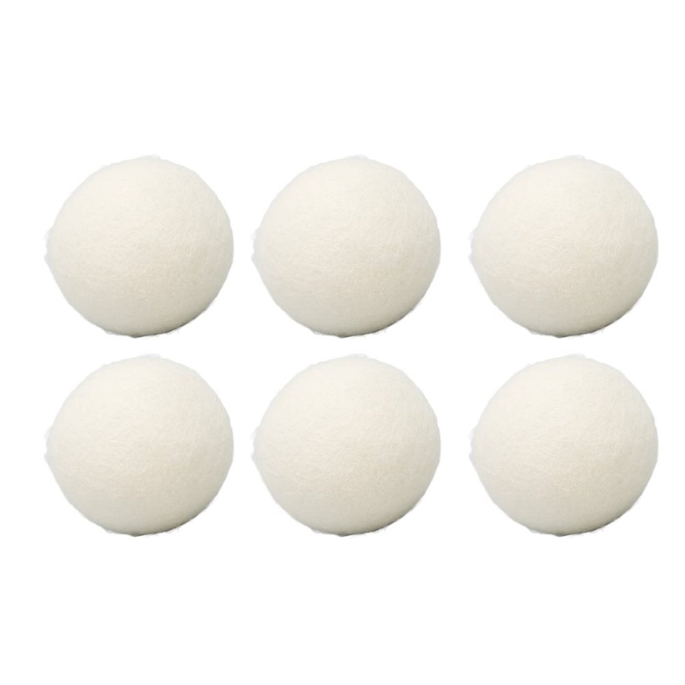 Wool Drying Balls, 6Pcs Reusable Skin Friendly Static Reduction Time Saving Fabric Softener Ball Household Lightweight Portable Wool Drying Balls for Clothes Laundry (6cm)