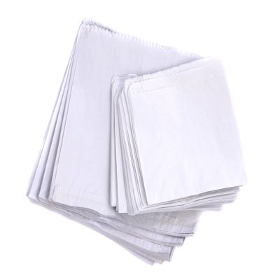 300 8.5" x 11" White Sulphite Strung Paper Bags | Takeaway Lunch Fruit Bakery Food | Recyclable Bio Degradable