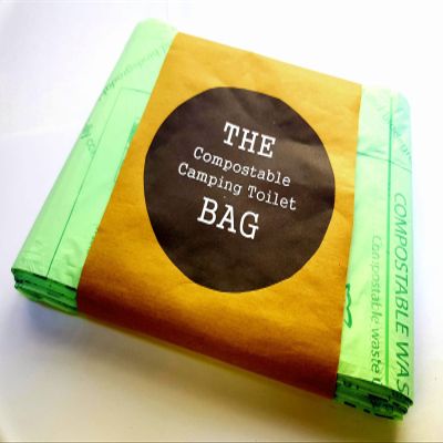10.99 The Compostable Camping Toilet Bag EN13432 & OK Compost Certified Genuine Compost & Biodegradable Portable Festival Commode Travel Potty Liner Composting Plant Based Plastic Free